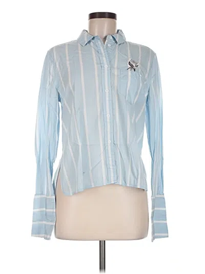 Pre-owned Equipment Long Sleeve Blouse In Blue