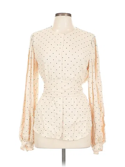 Pre-owned Equipment Long Sleeve Blouse In Brown