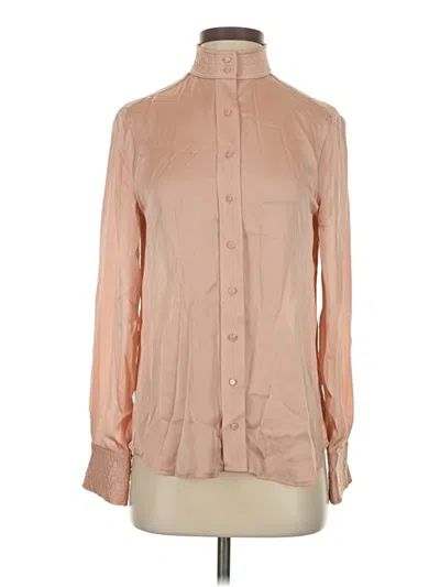 Pre-owned Equipment Long Sleeve Blouse In Brown