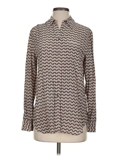 Pre-owned Equipment Long Sleeve Blouse In Brown
