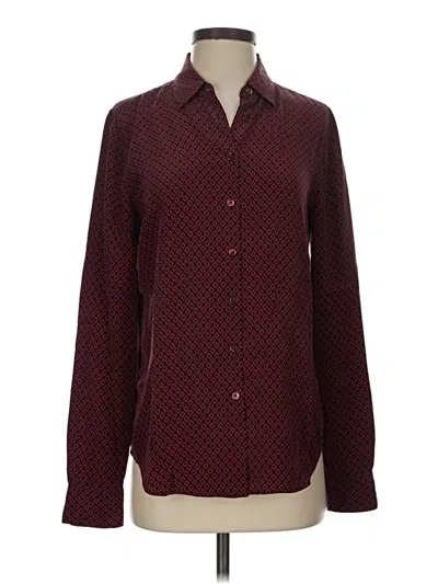 Pre-owned Equipment Long Sleeve Blouse In Burgundy