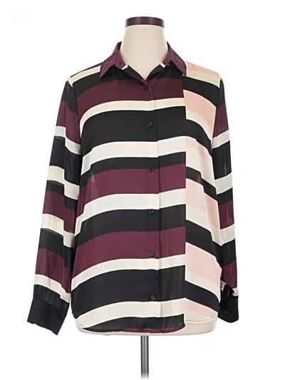 Pre-owned Equipment Long Sleeve Blouse In Burgundy
