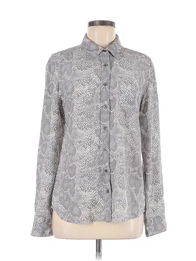 Pre-owned Equipment Long Sleeve Blouse In Gray