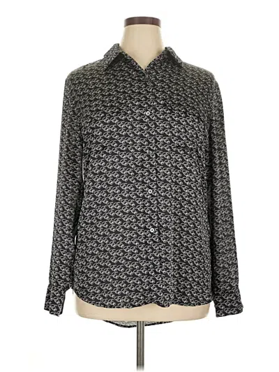 Pre-owned Equipment Long Sleeve Blouse In Gray
