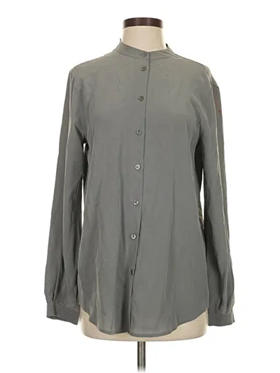 Pre-owned Equipment Long Sleeve Blouse In Gray