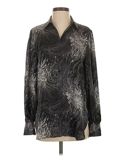 Pre-owned Equipment Long Sleeve Blouse In Gray