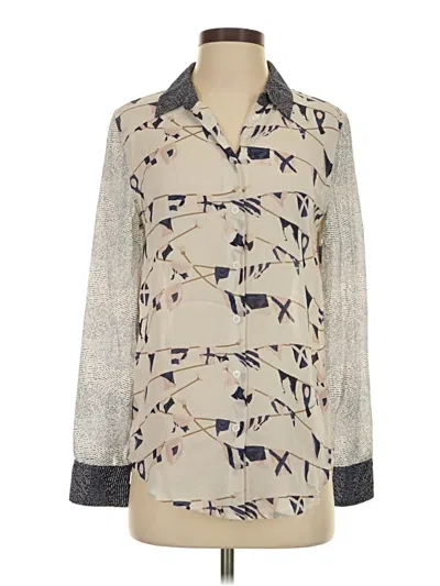 Pre-owned Equipment Long Sleeve Blouse In Gray