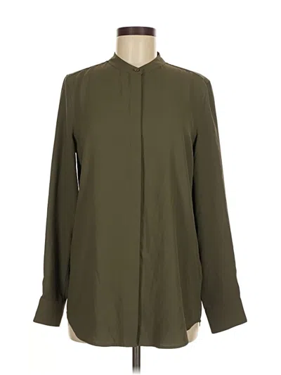 Pre-owned Equipment Long Sleeve Blouse In Green