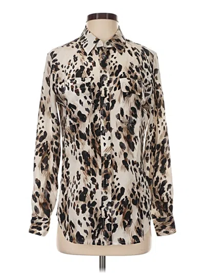 Pre-owned Equipment Long Sleeve Blouse In Ivory