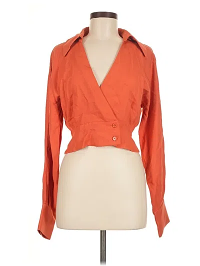 Equipment Long Sleeve Blouse In Orange