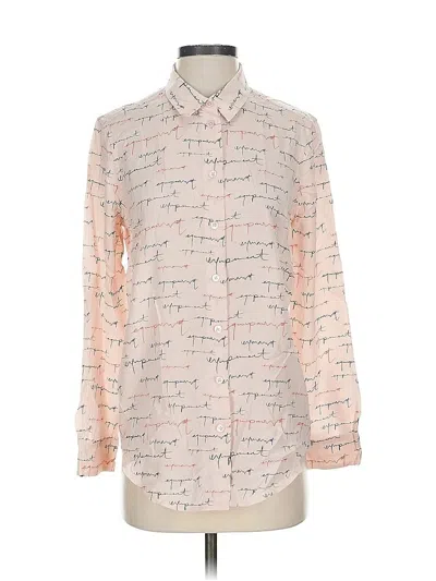 Pre-owned Equipment Long Sleeve Blouse In Pink