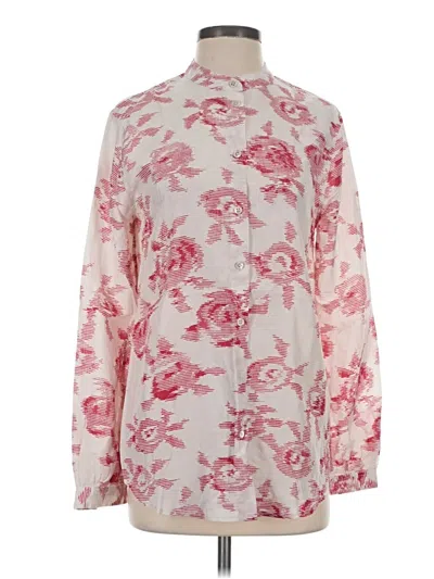 Pre-owned Equipment Long Sleeve Blouse In Pink