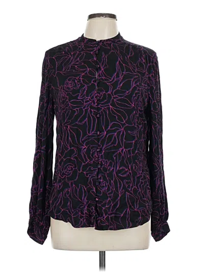 Pre-owned Equipment Long Sleeve Blouse In Purple