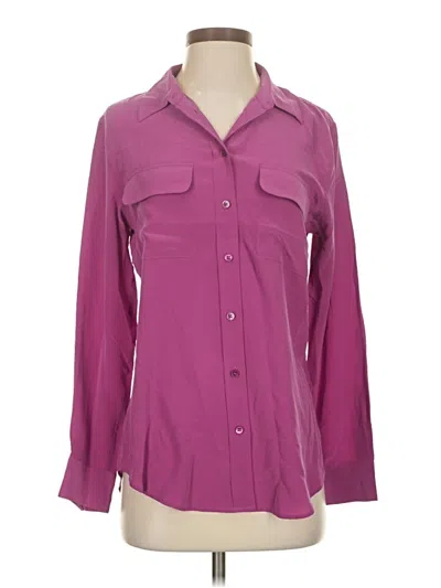 Pre-owned Equipment Long Sleeve Blouse In Purple