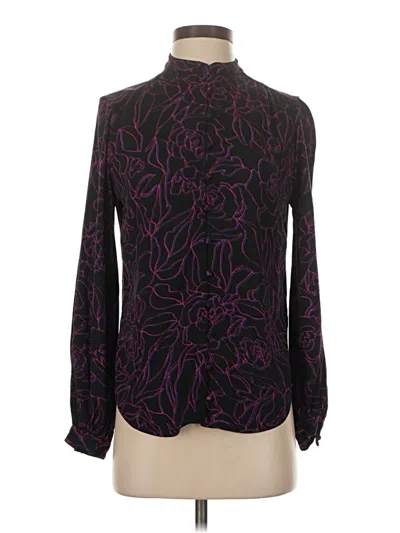 Pre-owned Equipment Long Sleeve Blouse In Purple