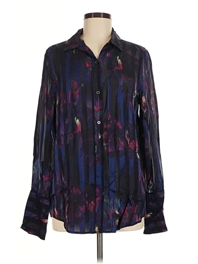 Pre-owned Equipment Long Sleeve Blouse In Purple
