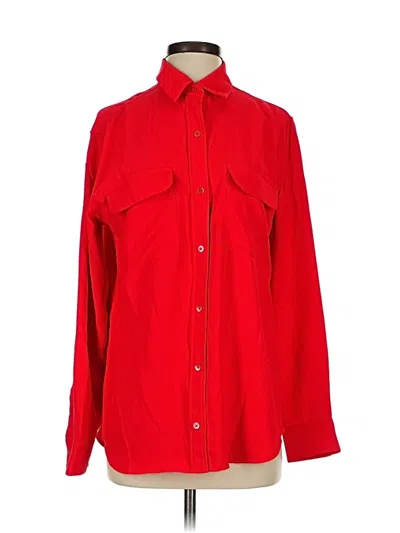 Pre-owned Equipment Long Sleeve Blouse In Red