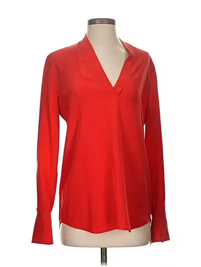 Pre-owned Equipment Long Sleeve Blouse In Red