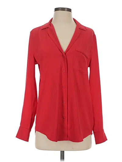 Pre-owned Equipment Long Sleeve Blouse In Red