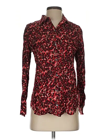 Pre-owned Equipment Long Sleeve Blouse In Red