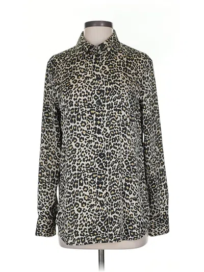 Pre-owned Equipment Long Sleeve Blouse In Silver