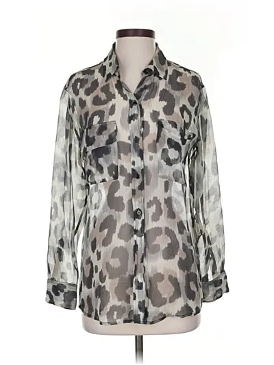 Pre-owned Equipment Long Sleeve Blouse In Silver