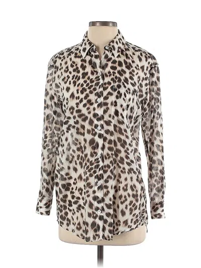 Pre-owned Equipment Long Sleeve Blouse In White