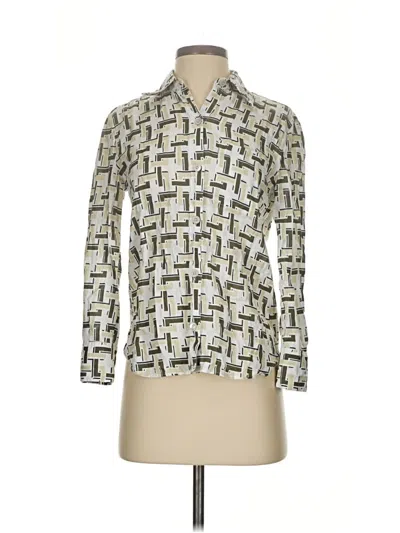 Pre-owned Equipment Long Sleeve Blouse In White