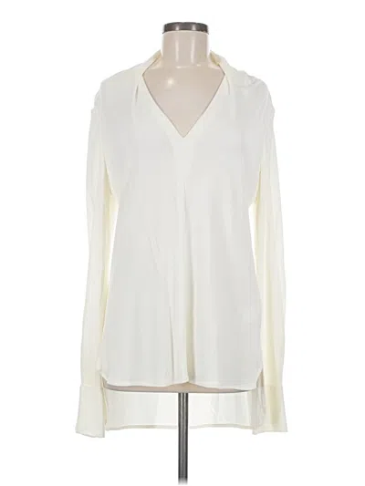 Pre-owned Equipment Long Sleeve Blouse In White
