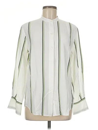 Pre-owned Equipment Long Sleeve Blouse In White