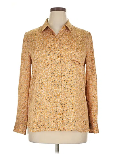 Pre-owned Equipment Long Sleeve Blouse In Yellow