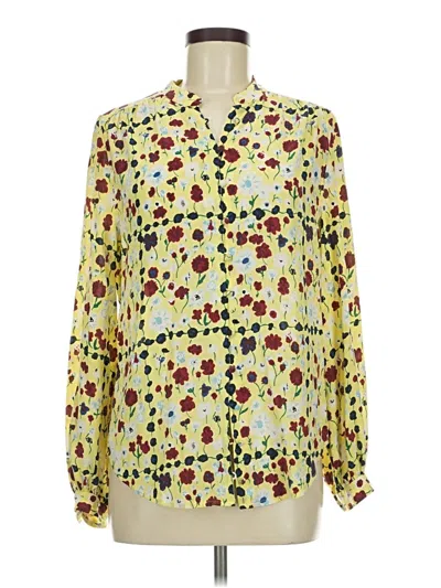 Pre-owned Equipment Long Sleeve Blouse In Yellow