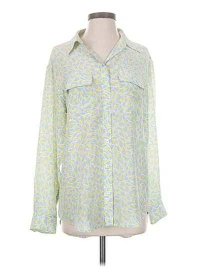 Pre-owned Equipment Long Sleeve Blouse In Yellow