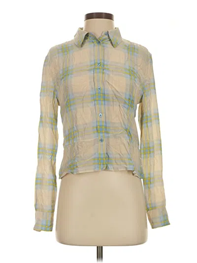 Pre-owned Equipment Long Sleeve Blouse In Yellow