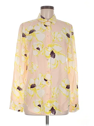 Pre-owned Equipment Long Sleeve Blouse In Yellow