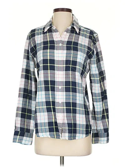 Pre-owned Equipment Long Sleeve Button Down Shirt In Blue