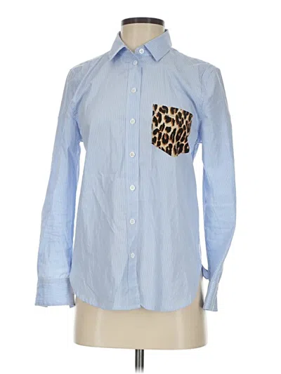 Pre-owned Equipment Long Sleeve Button Down Shirt In Blue