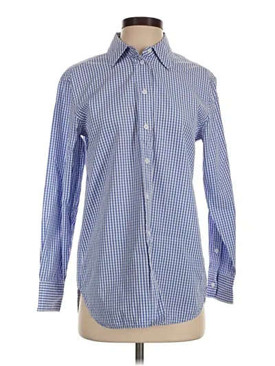 Pre-owned Equipment Long Sleeve Button Down Shirt In Blue