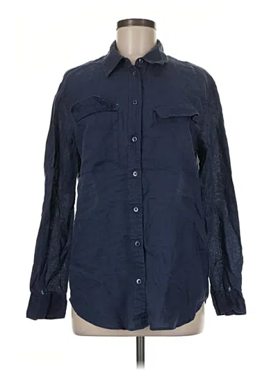 Pre-owned Equipment Long Sleeve Button Down Shirt In Blue