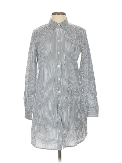 Pre-owned Equipment Long Sleeve Button Down Shirt In Gray