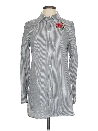 Pre-owned Equipment Long Sleeve Button Down Shirt In Gray