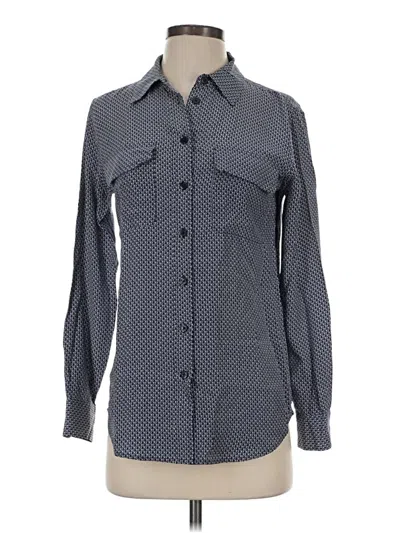 Pre-owned Equipment Long Sleeve Button Down Shirt In Gray