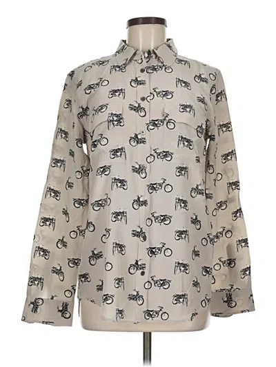 Pre-owned Equipment Long Sleeve Button Down Shirt In Gray