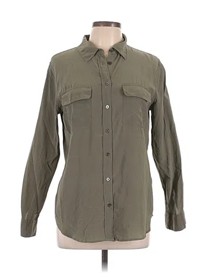Pre-owned Equipment Long Sleeve Button Down Shirt In Green