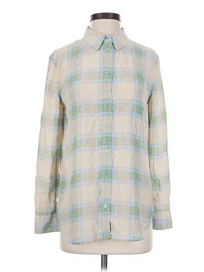 Pre-owned Equipment Long Sleeve Button Down Shirt In Green