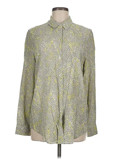 Pre-owned Equipment Long Sleeve Button Down Shirt In Green