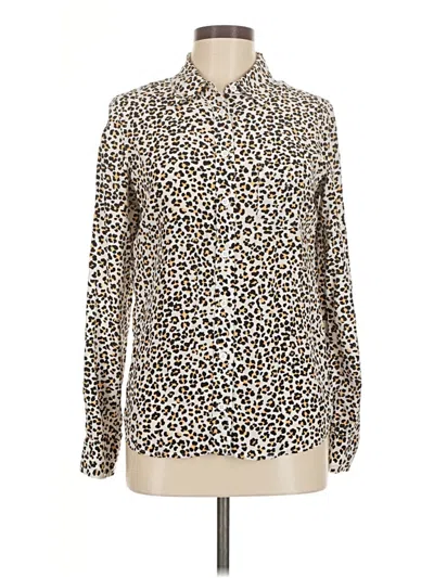 Pre-owned Equipment Long Sleeve Button Down Shirt In Ivory
