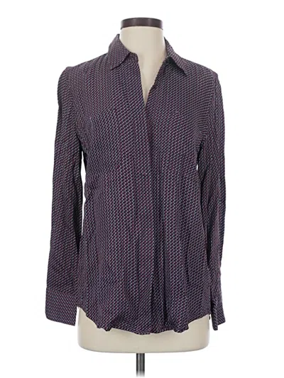 Pre-owned Equipment Long Sleeve Button Down Shirt In Purple