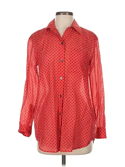 Pre-owned Equipment Long Sleeve Button Down Shirt In Red