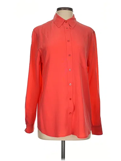 Pre-owned Equipment Long Sleeve Button Down Shirt In Red